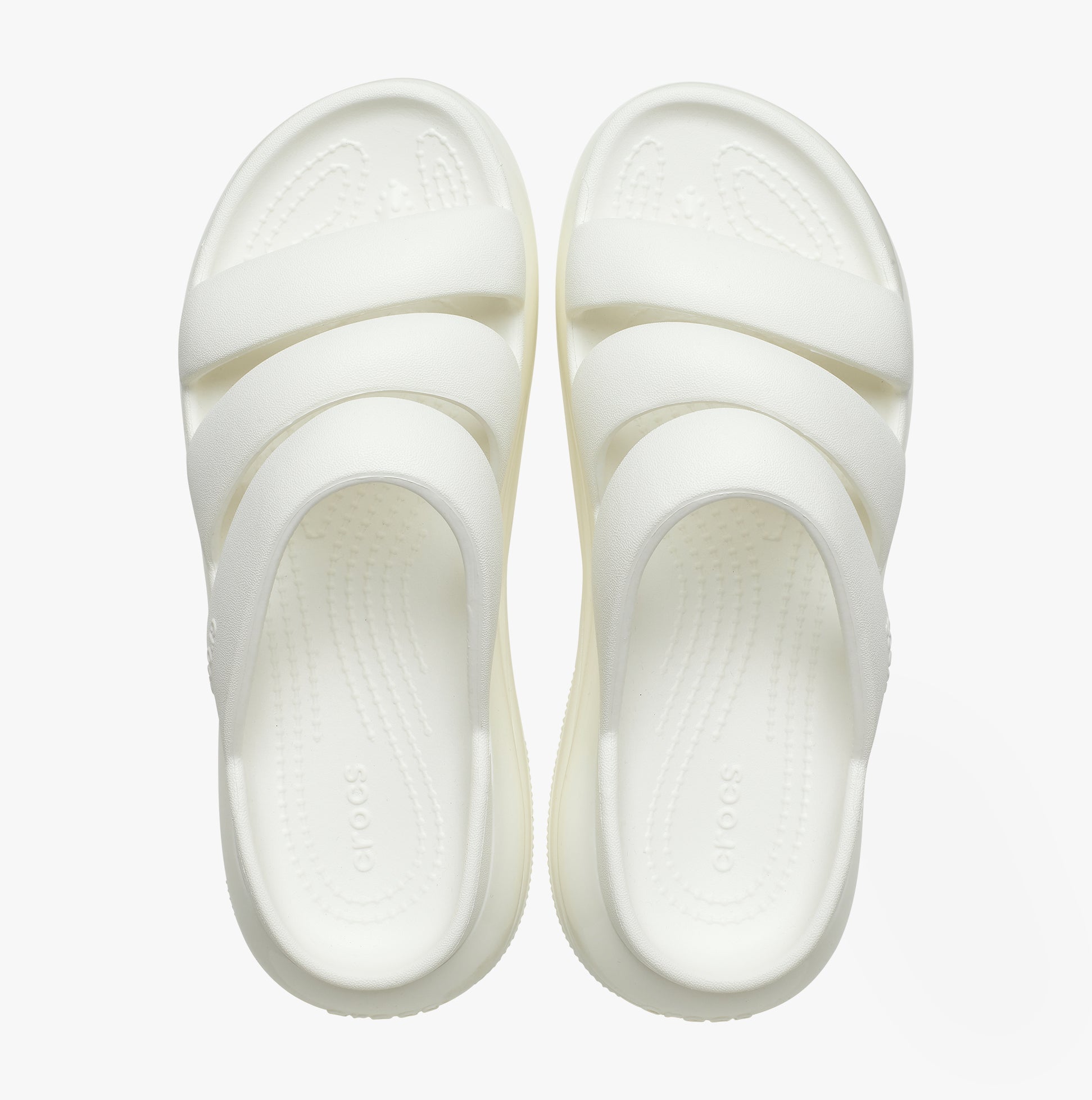 Crocs 209842-0WV MEGA CRUSH TRIPLE STRAP Womens Sliders Chalk