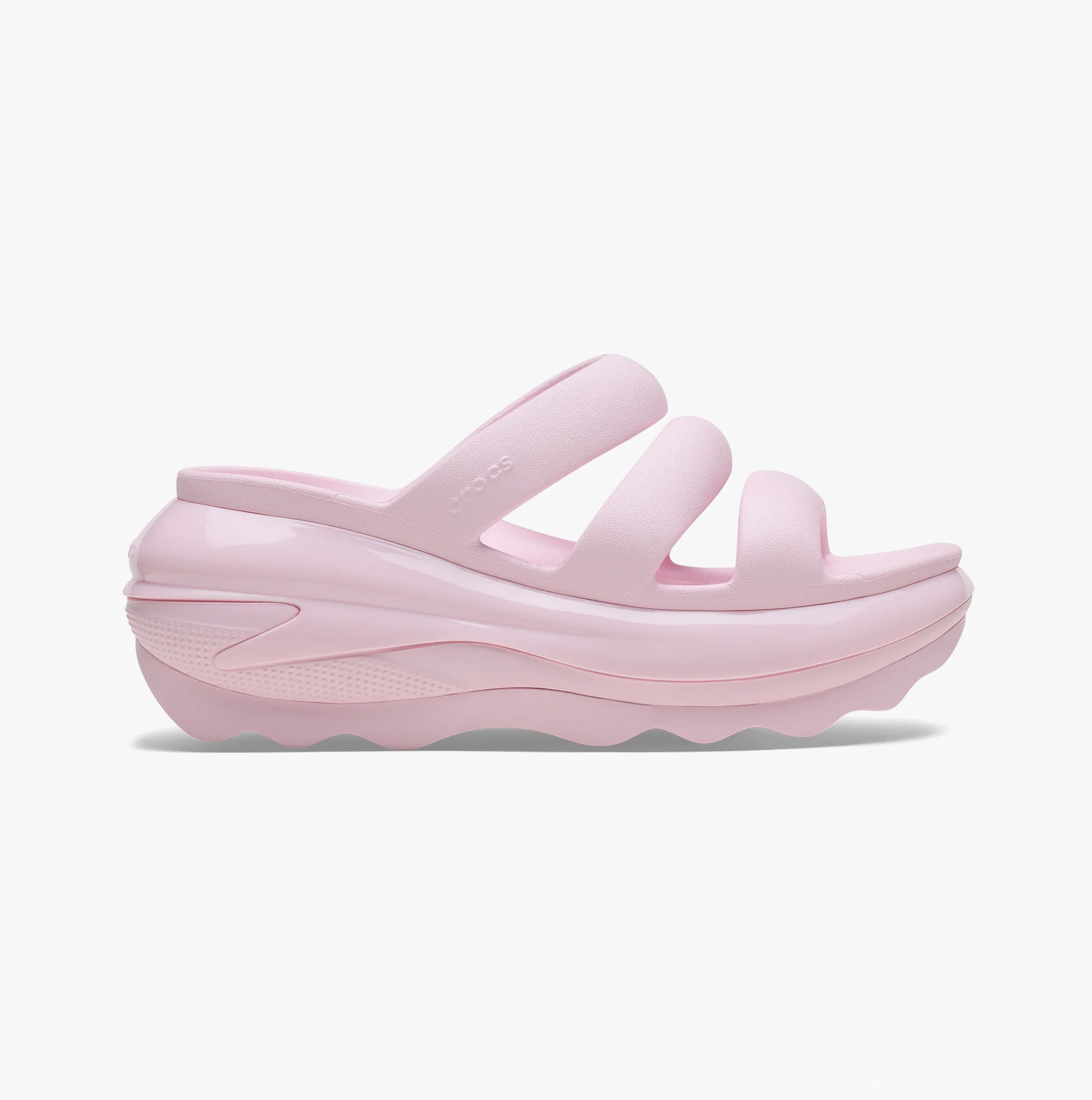 Crocs 209842-6ZW MEGA CRUSH TRIPLE STRAP Womens Sliders Pink Milk