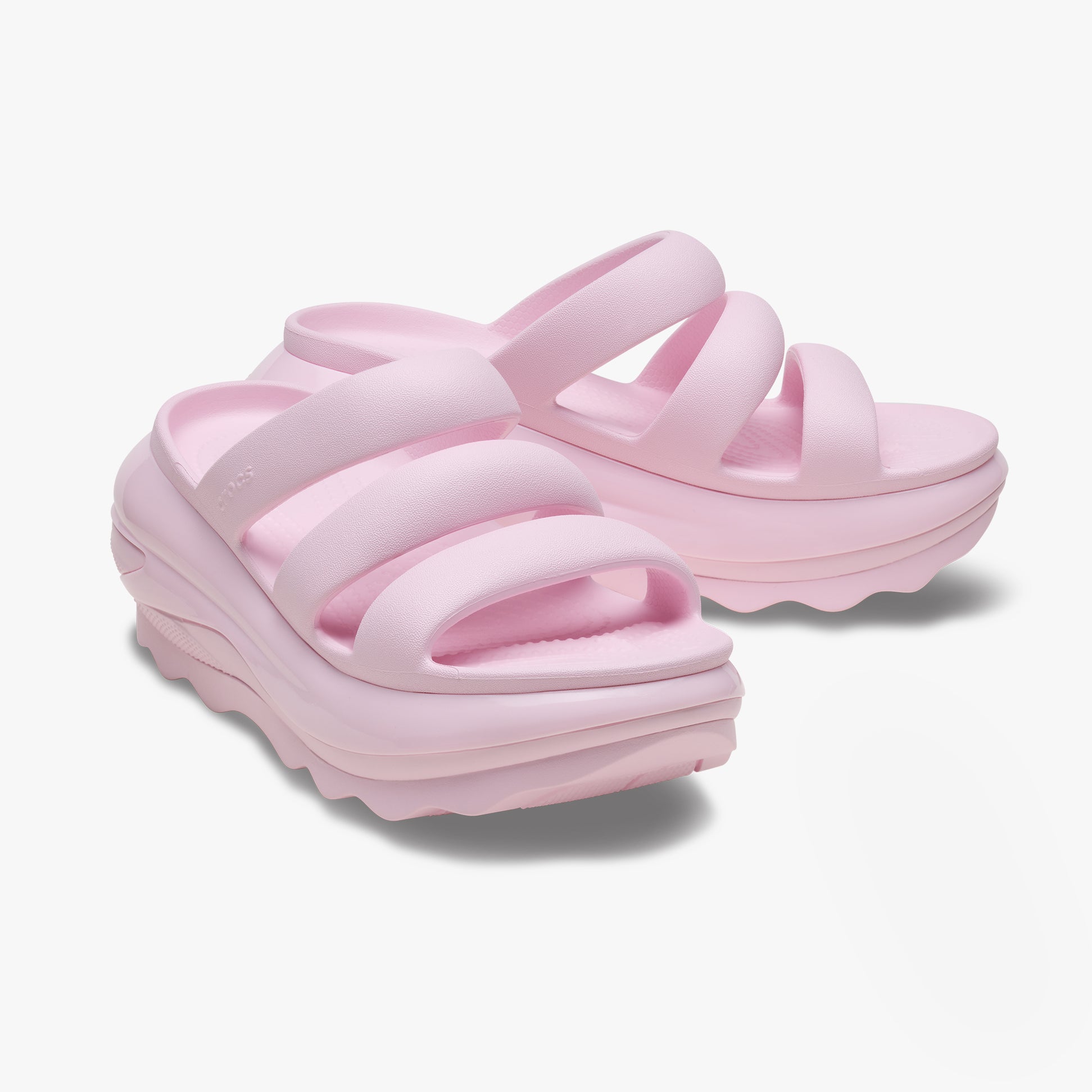 Crocs 209842-6ZW MEGA CRUSH TRIPLE STRAP Womens Sliders Pink Milk
