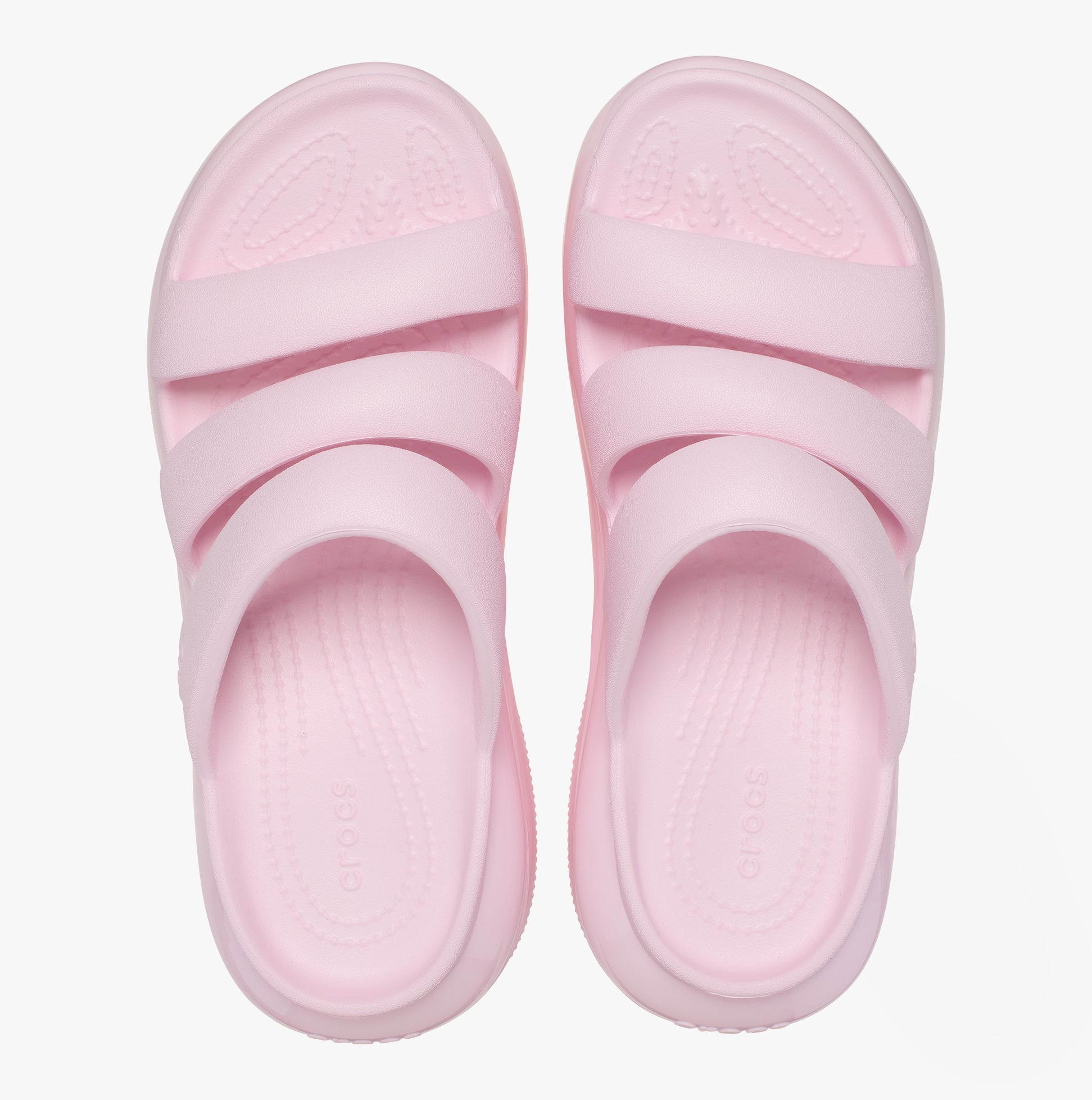 Crocs 209842-6ZW MEGA CRUSH TRIPLE STRAP Womens Sliders Pink Milk
