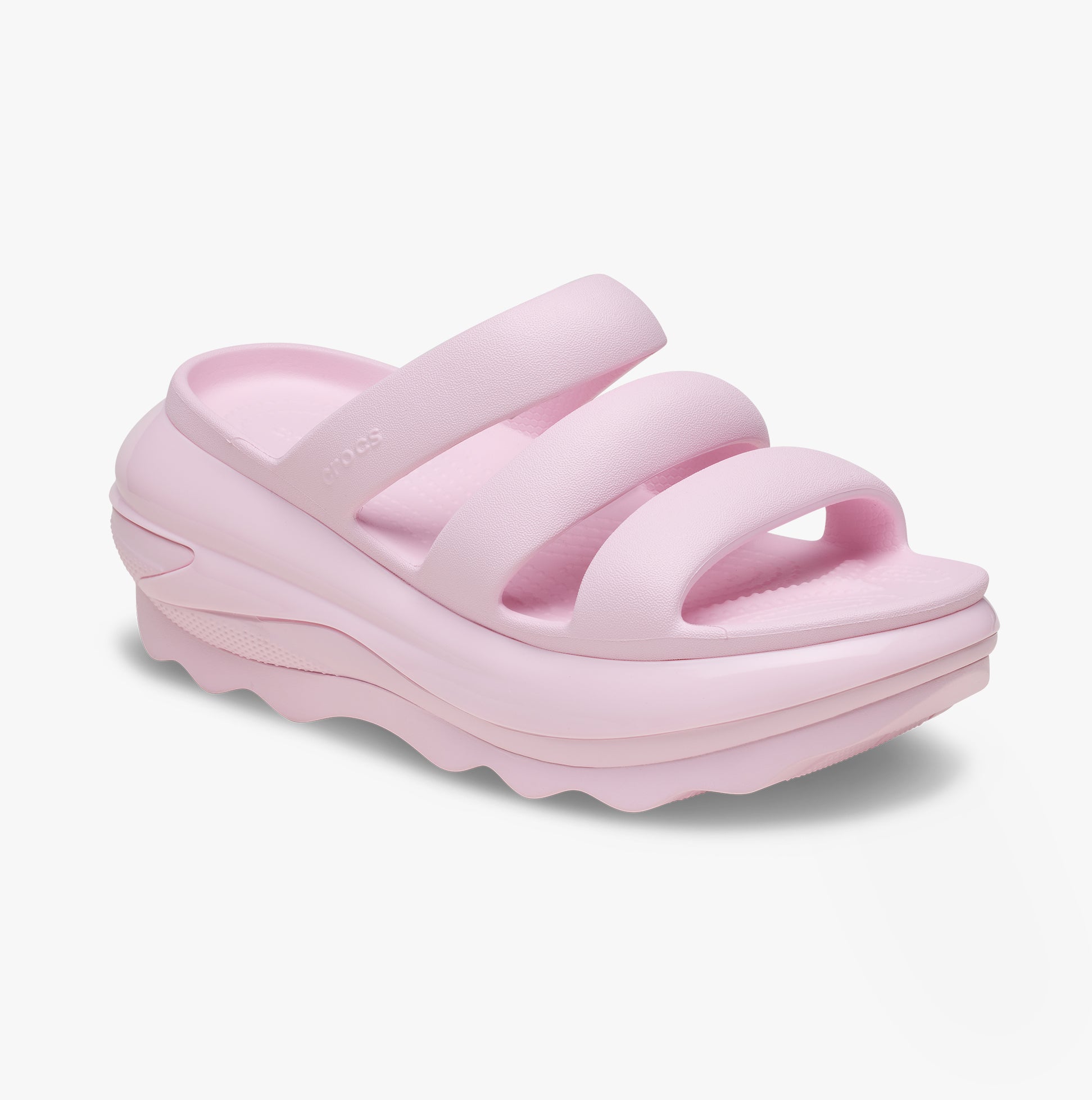 Crocs 209842-6ZW MEGA CRUSH TRIPLE STRAP Womens Sliders Pink Milk