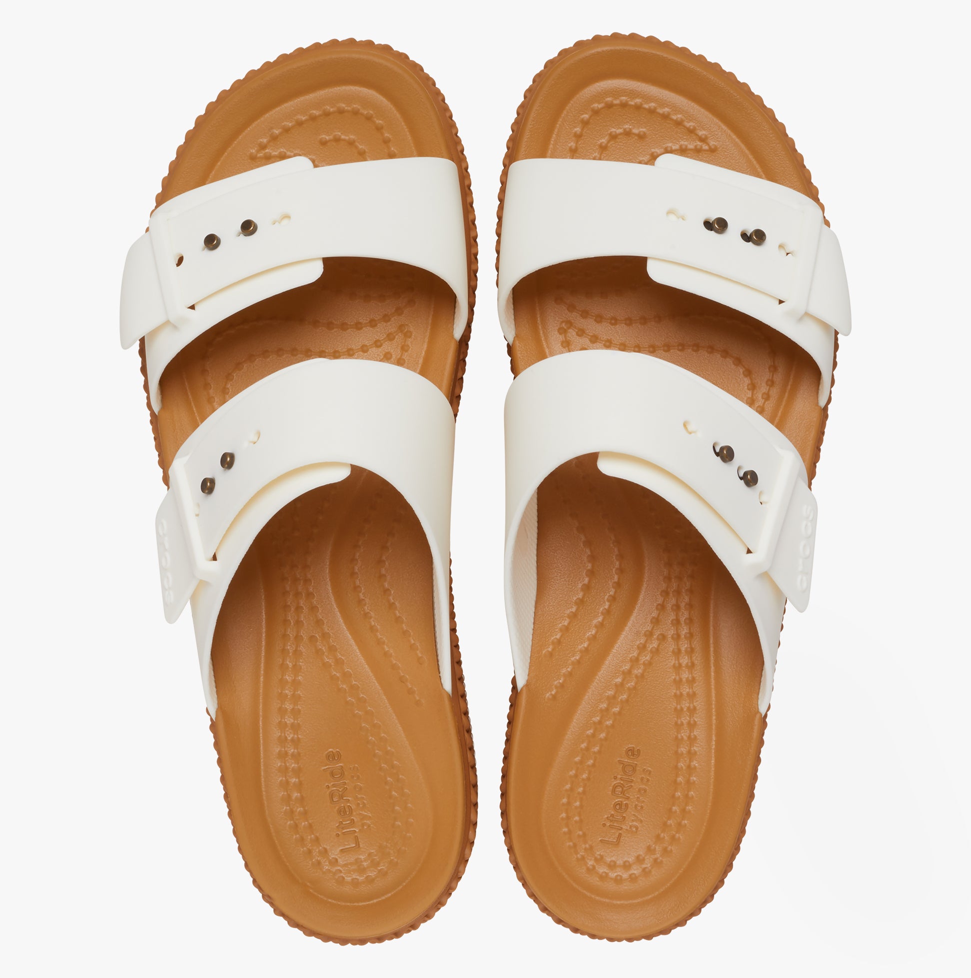 Crocs 209978-0WV BROOKLYN WOVEN BUCKLE Womens Sandals Chalk