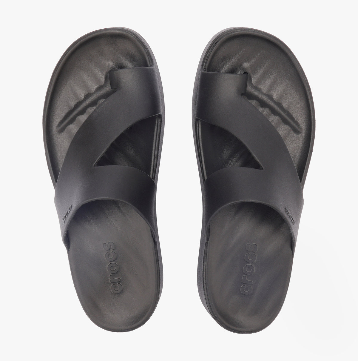 Crocs 210834-001 GETAWAY PLATFORM TOE LOOP Womens Sandals Black