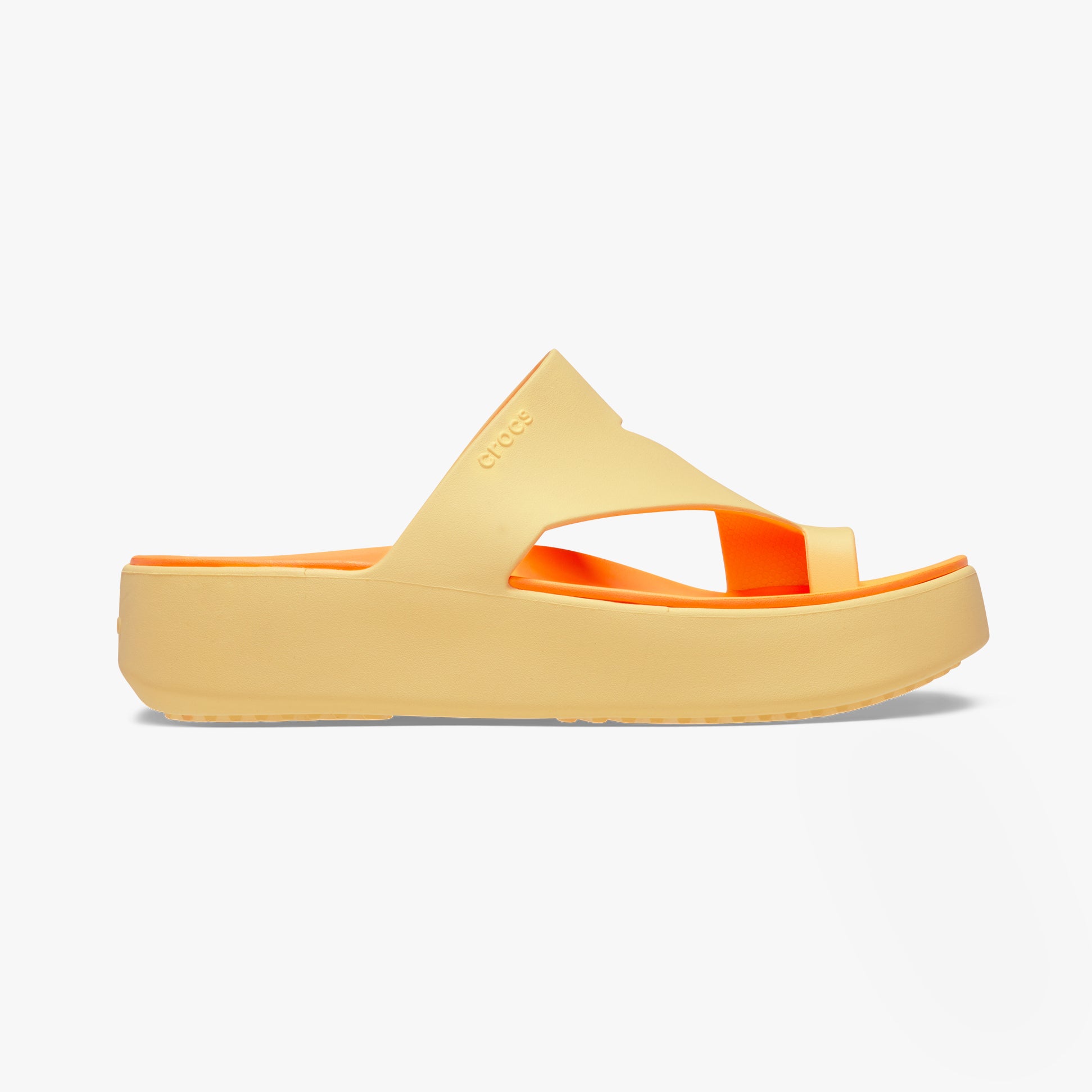 Crocs 210834-78Z GETAWAY PLATFORM TOE LOOP Womens Sandals Golden Hour
