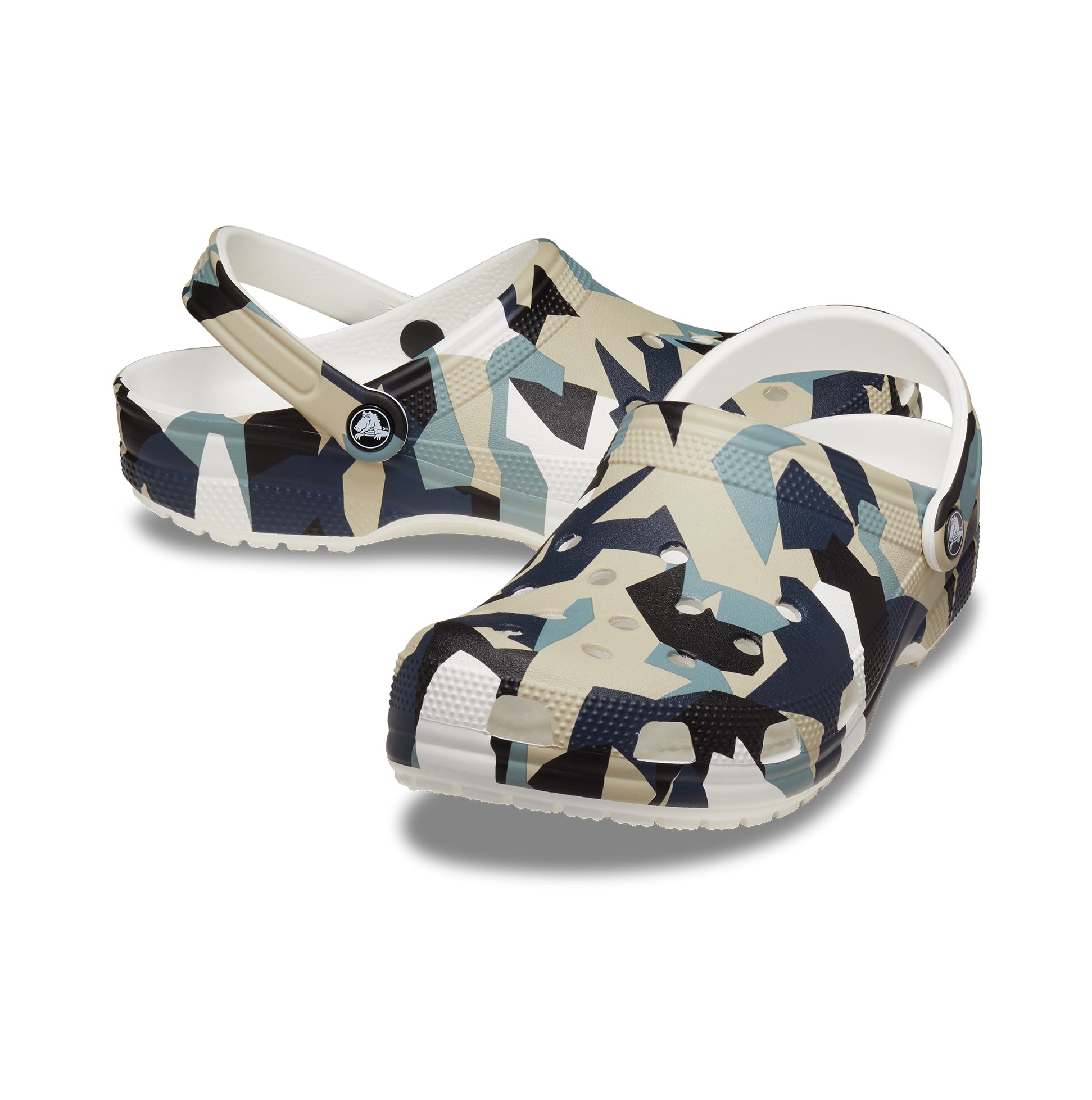 Crocs 211009-94S GEO CAMO Mens Clogs White/Multi