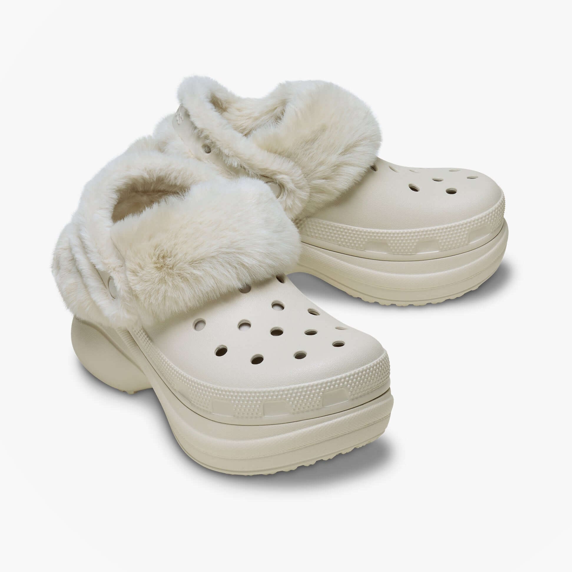 Crocs BAE LINED Womens Clogs Stucco Cream