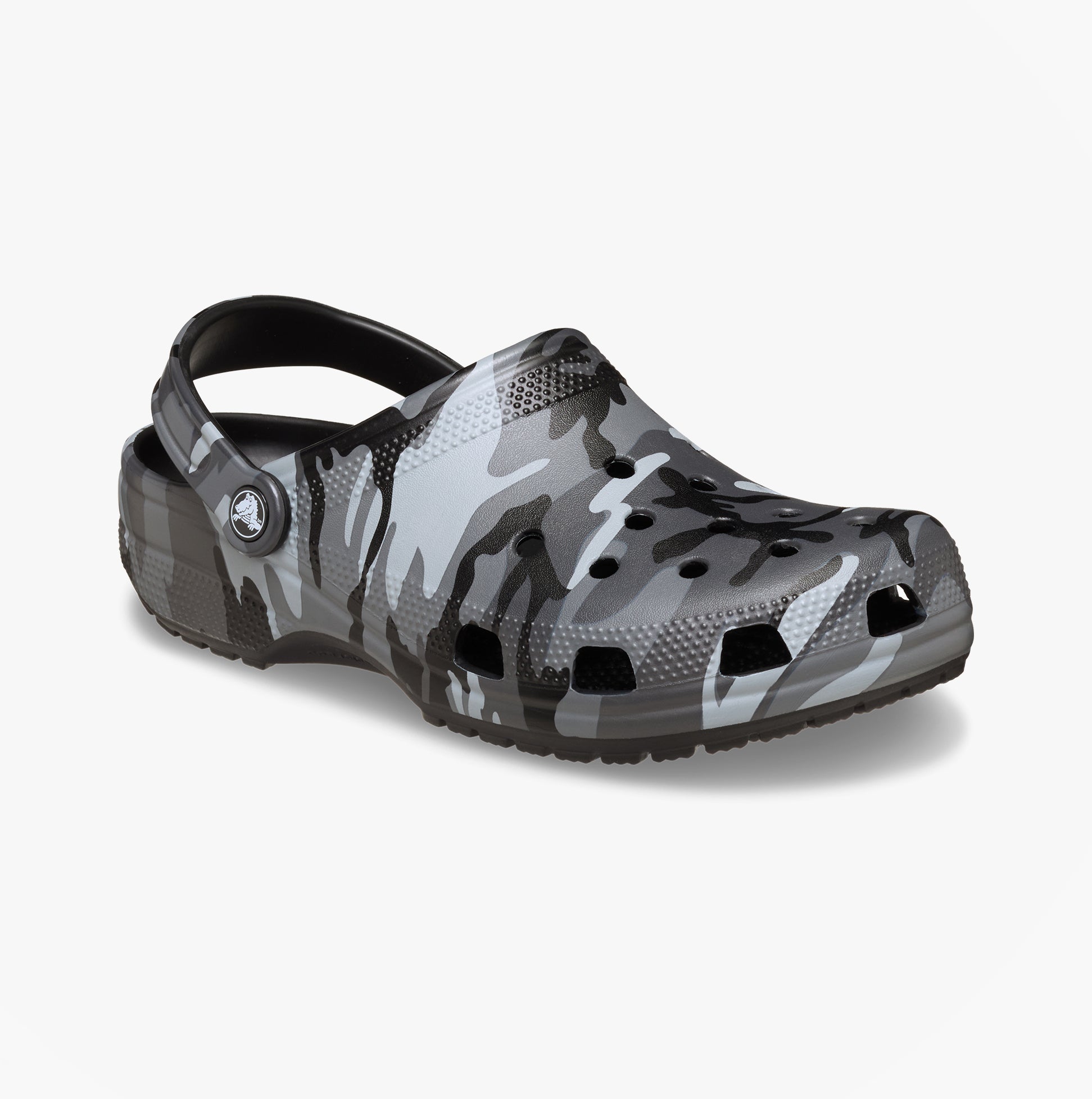 Crocs 211936 CLASSIC CAMOUFLAGE Unisex Adults Clogs Sandals Black/Grey