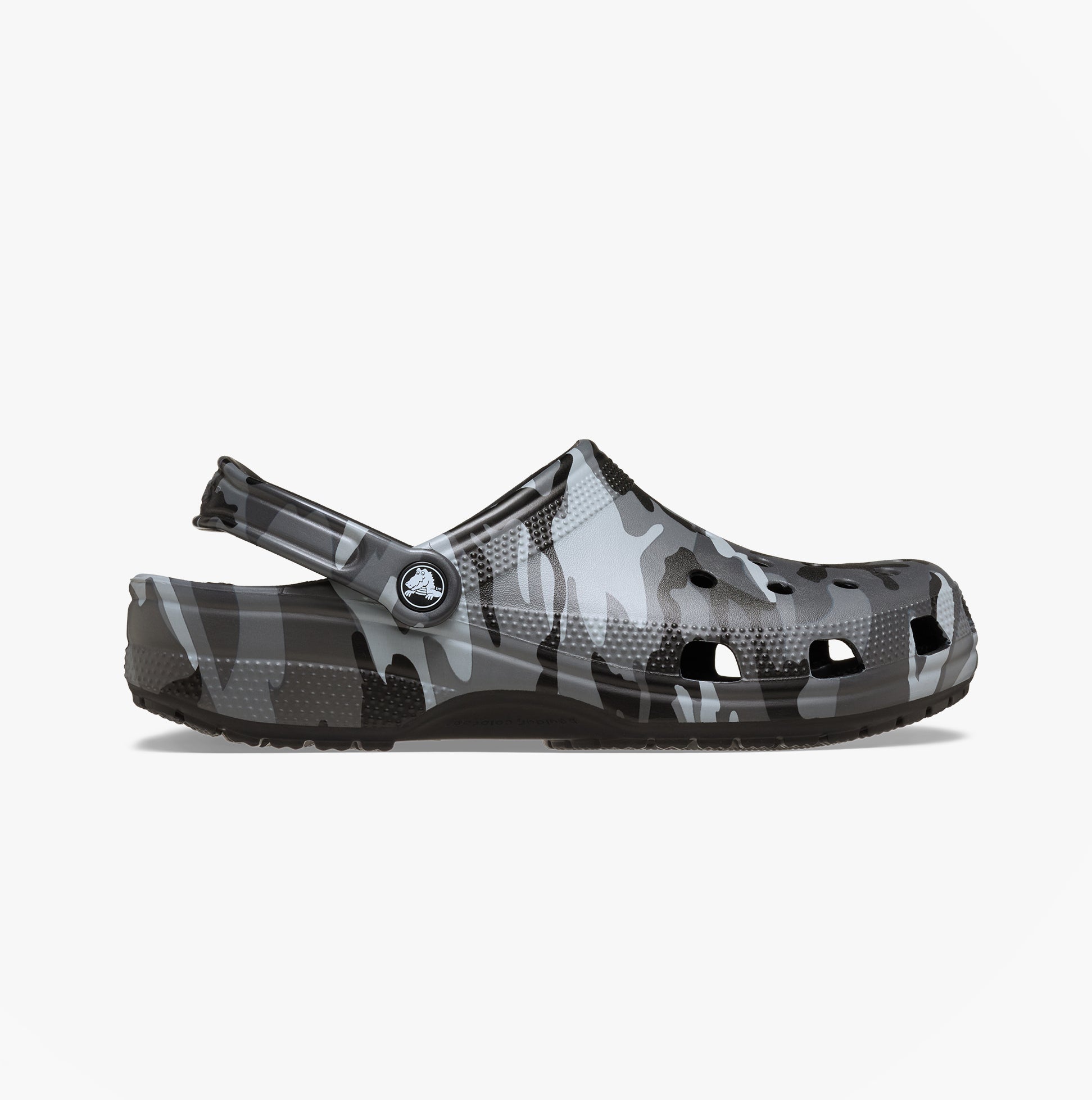 Crocs 211936 CLASSIC CAMOUFLAGE Unisex Adults Clogs Sandals Black/Grey