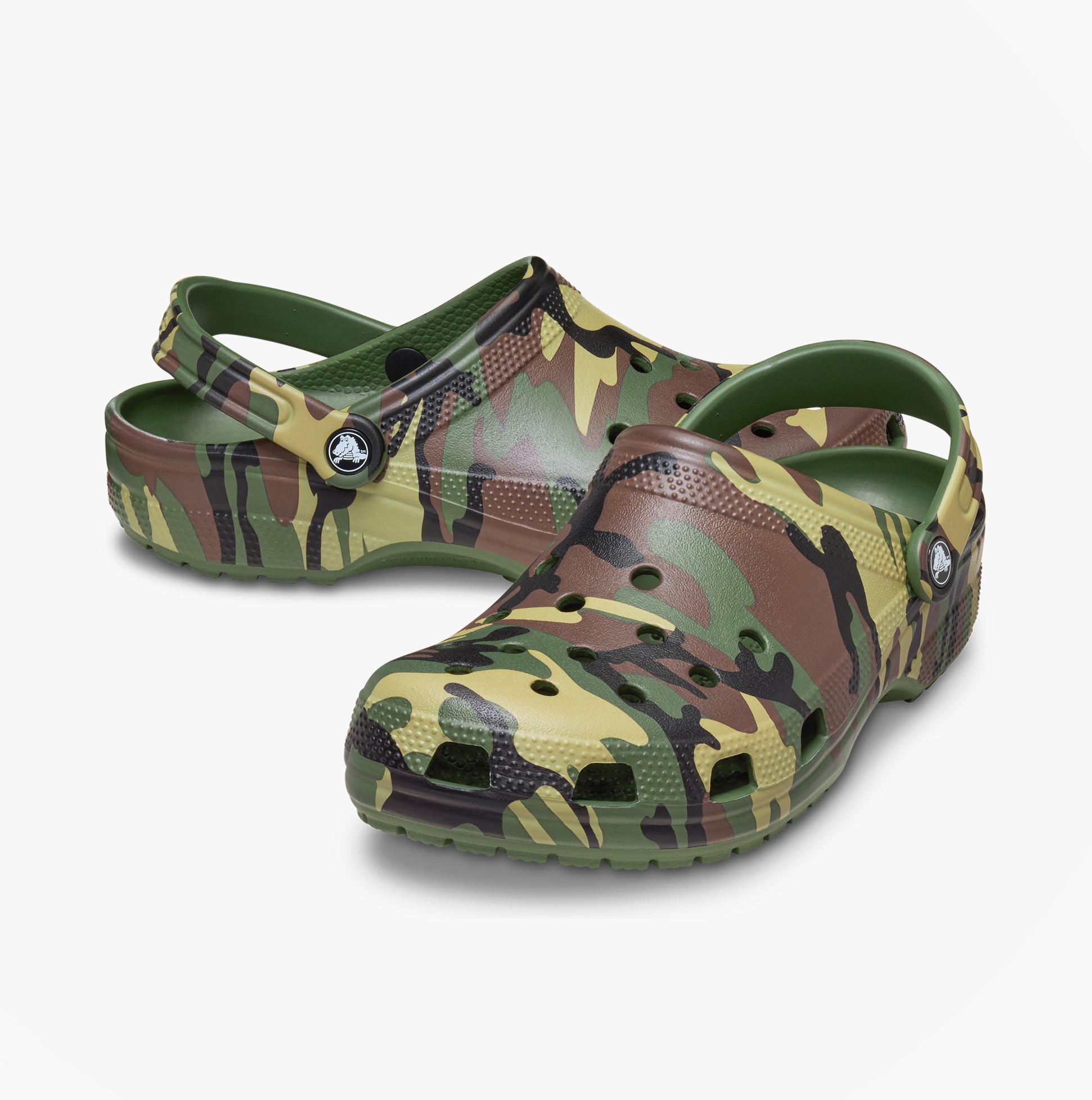 Crocs CLASSIC CAMOUFLAGE Unisex Adults Clogs Sandals Army Green/Multi