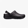 Crocs At Work SPECIALIST II Unisex Work Clogs Black side view showcasing comfort and slip-on design.