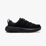 Crocs At Work ON THE CLOCK Womens Work Trainers Triple Black side view featuring black nubuck upper and rubber sole.