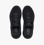 Top view of Crocs At Work ON THE CLOCK Womens Work Trainers Triple Black showing lace-up closure and breathable materials.