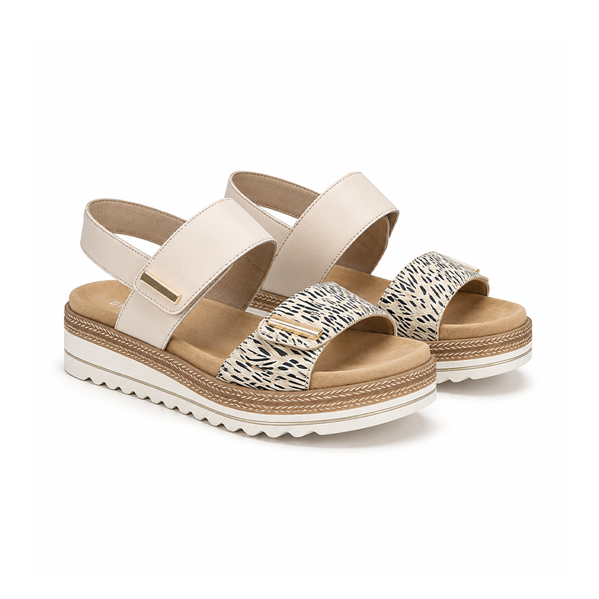 Remonte D0Q59 Womens Slingback Sandals Beige/Gold