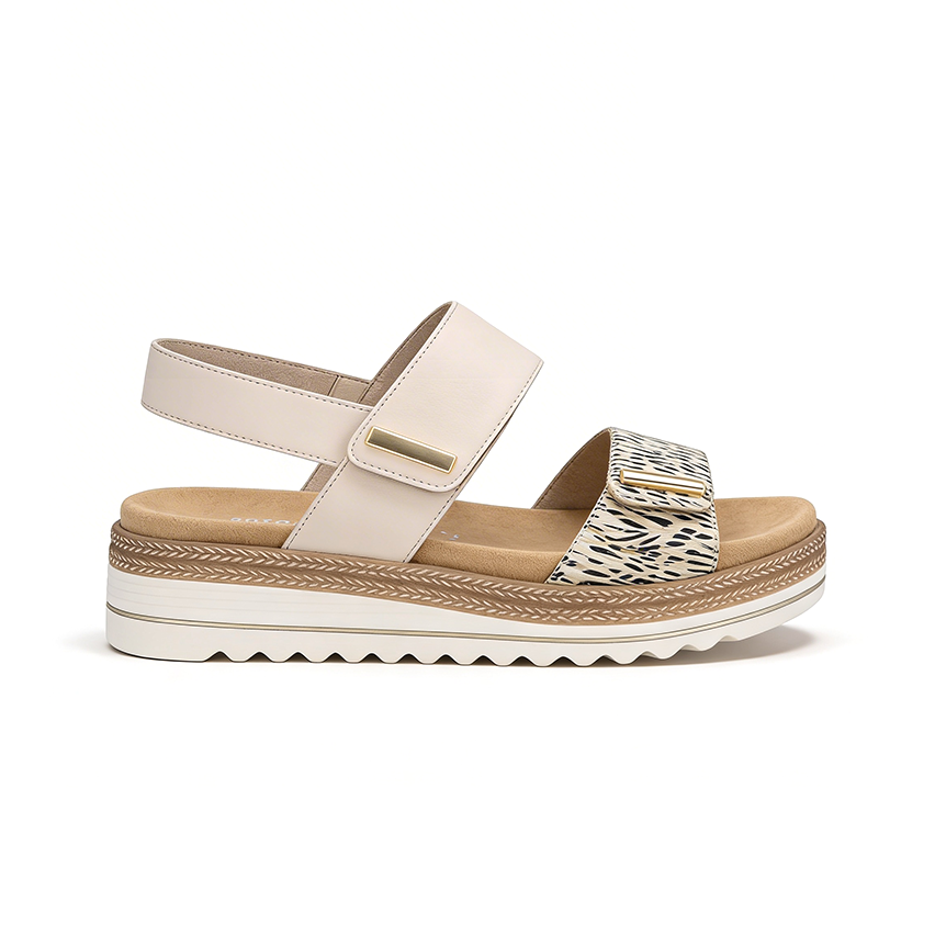 Remonte D0Q59 Womens Slingback Sandals Beige/Gold