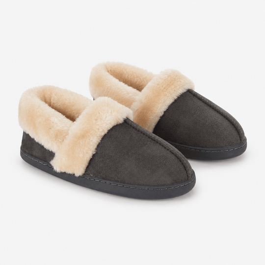 Jo & Joe EDALE Womens Full Slippers Dark Grey