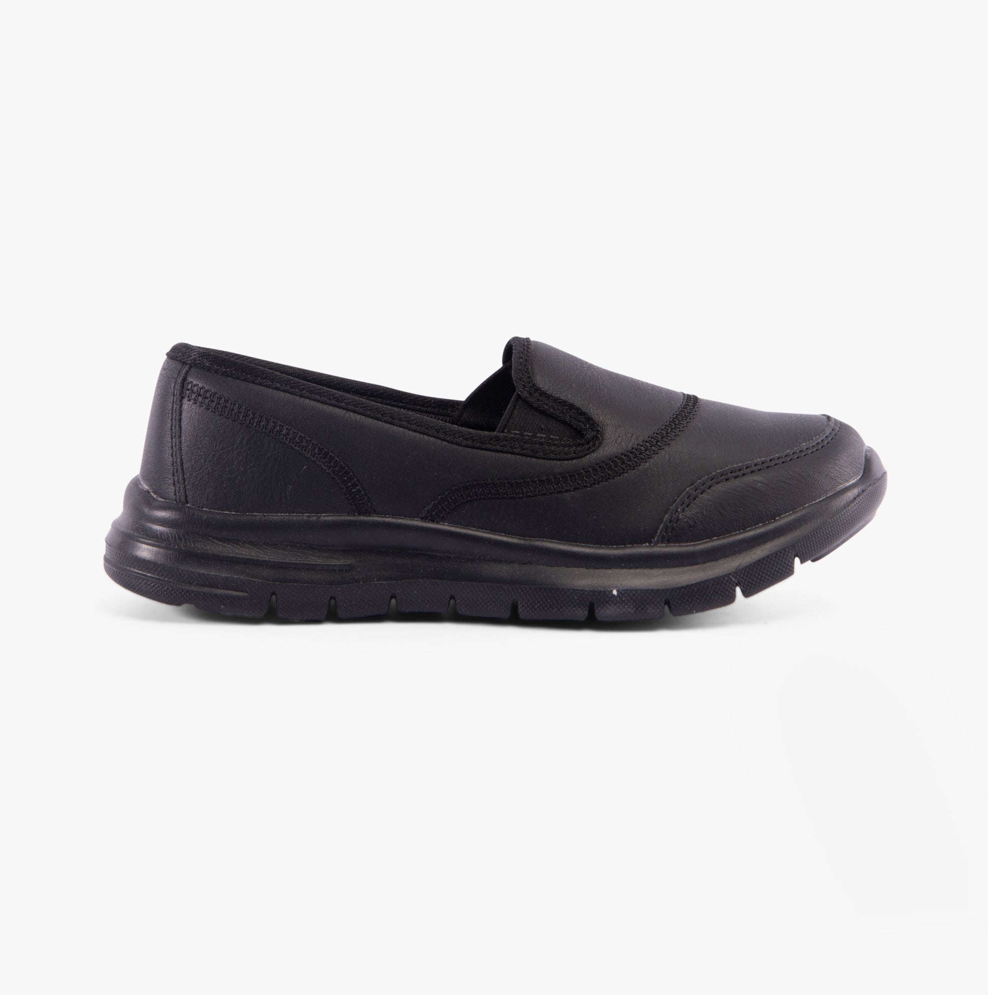 DEK LADY SPORT Womens Faux Leather Elasticated Leisure Shoes Black