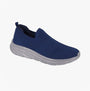 DEK M433C Mens Trainers Navy side view, casual slip-on trainers with lightweight textile upper and synthetic sole.
