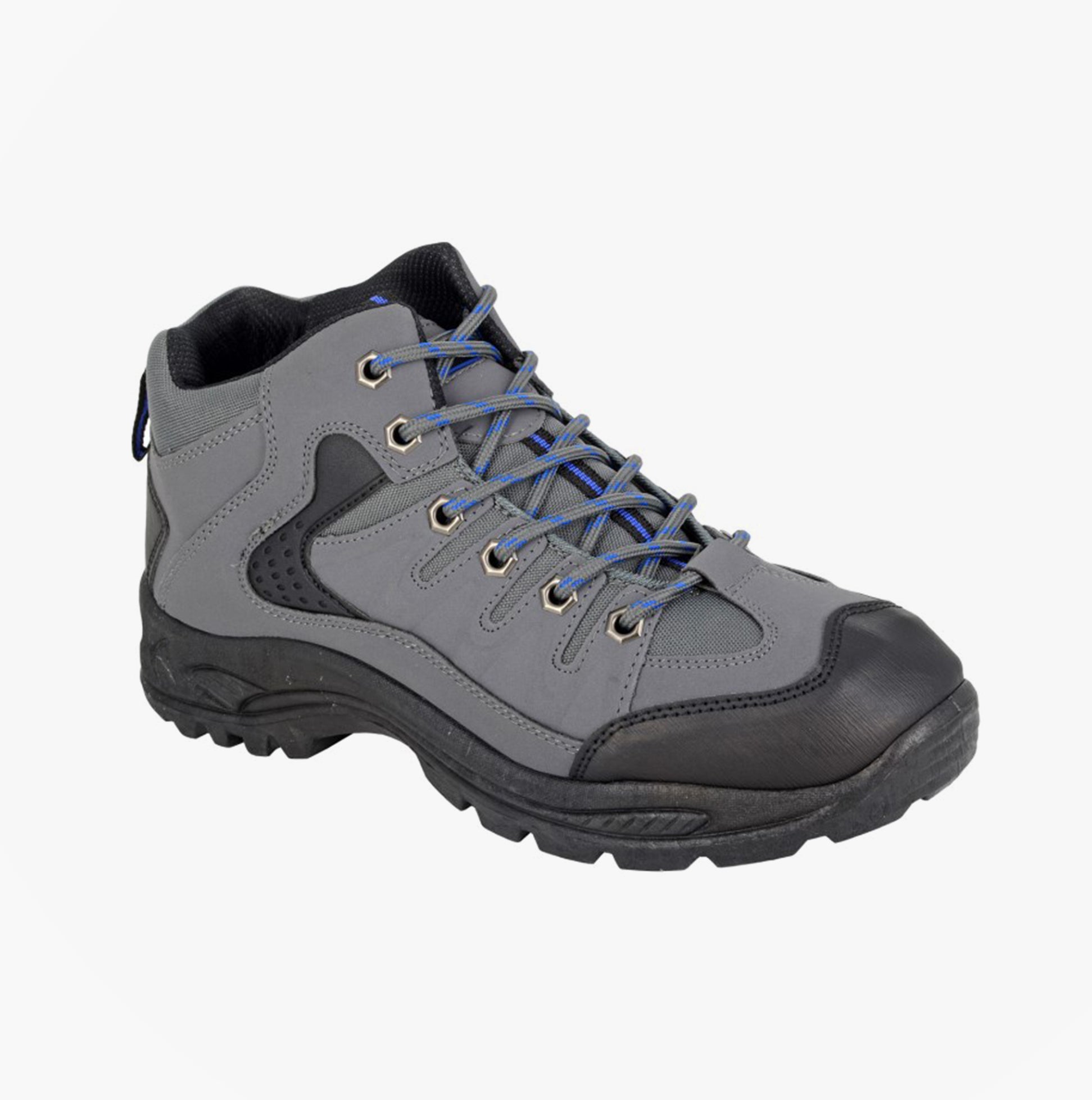 DEK ONTARIO Mens Boots Grey side view showcasing lace-up styling and durable rubber sole.