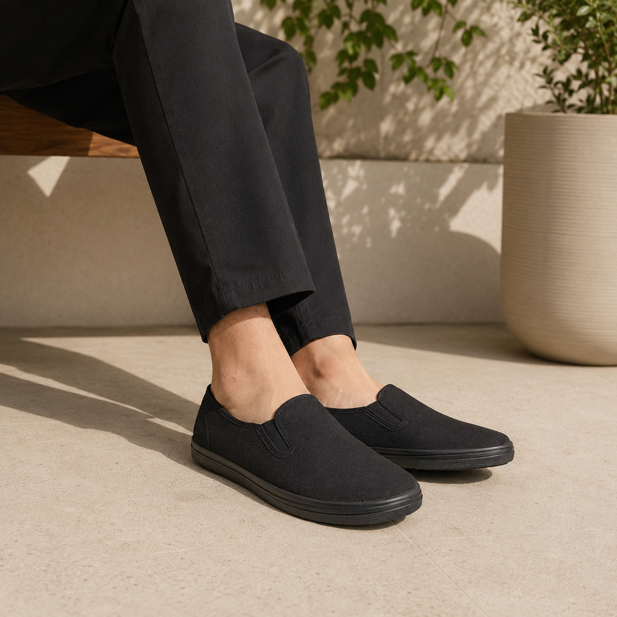 DEK ROWAN Mens Canvas Shoes Black