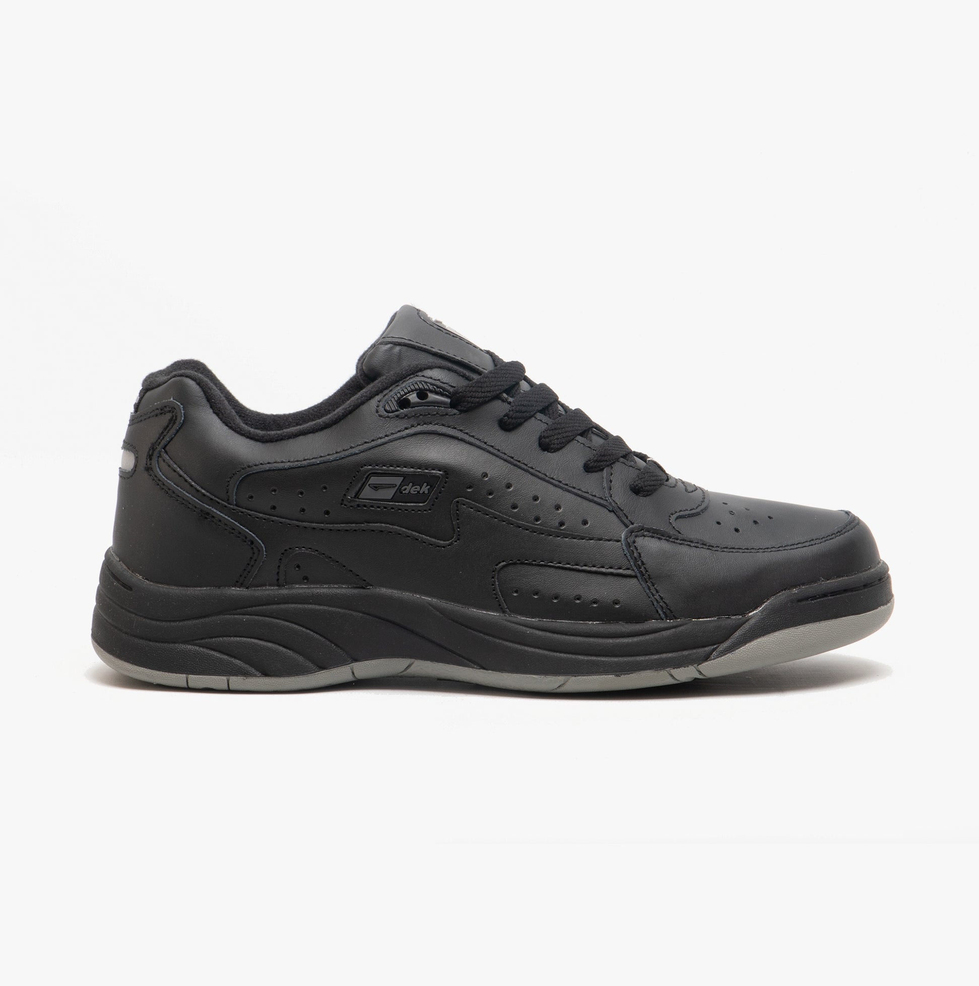 DEK ORLEANS Mens Coated Leather Trainers Black