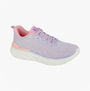 DEK HERON Womens Trainers Lilac/Pink side view showcasing lightweight design and lace-up closure.