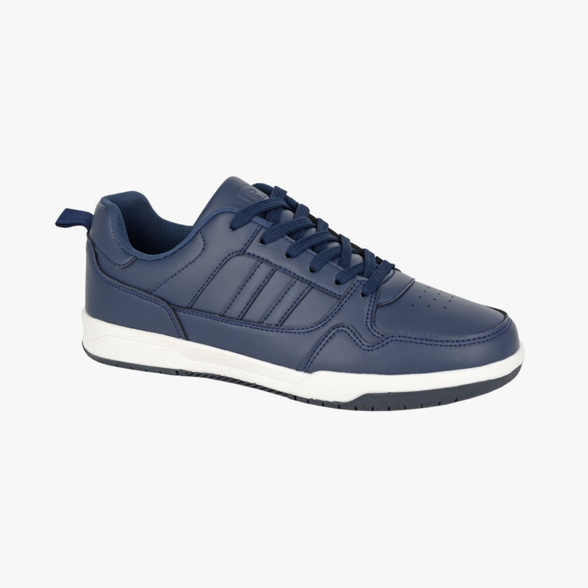 DEK HAWK Mens Trainers Navy Blue side view showcasing synthetic upper and lace-up closure.