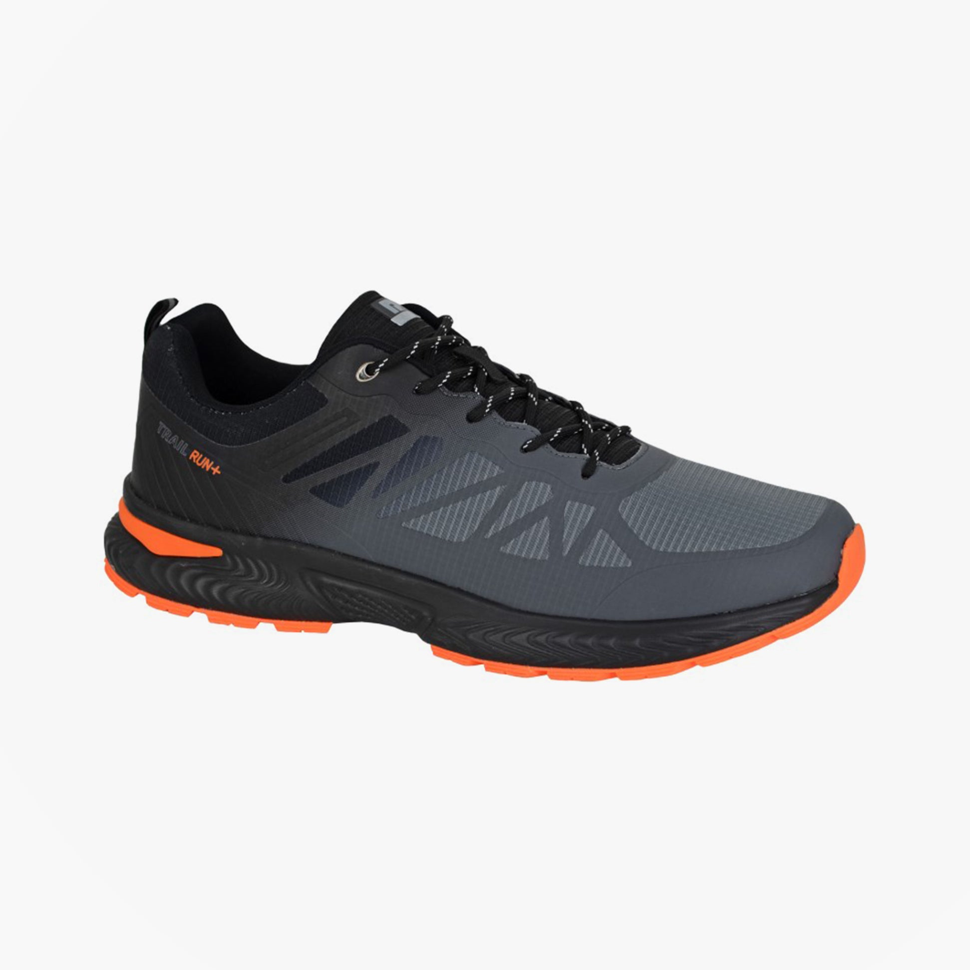 DEK METRO Mens Trainers Charcoal Grey side view lightweight casual shoes with orange accents