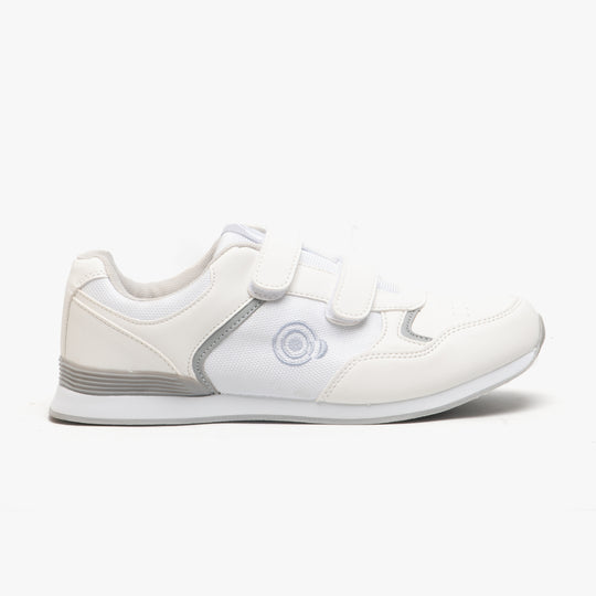 DEK LADY SKIPPER Womens Touch Fasten Bowling Shoes/Trainers White/Grey