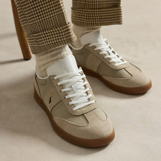 Polo Ralph Lauren Heritage Aera Mens Court Trainers Milkshake/Dark Brown