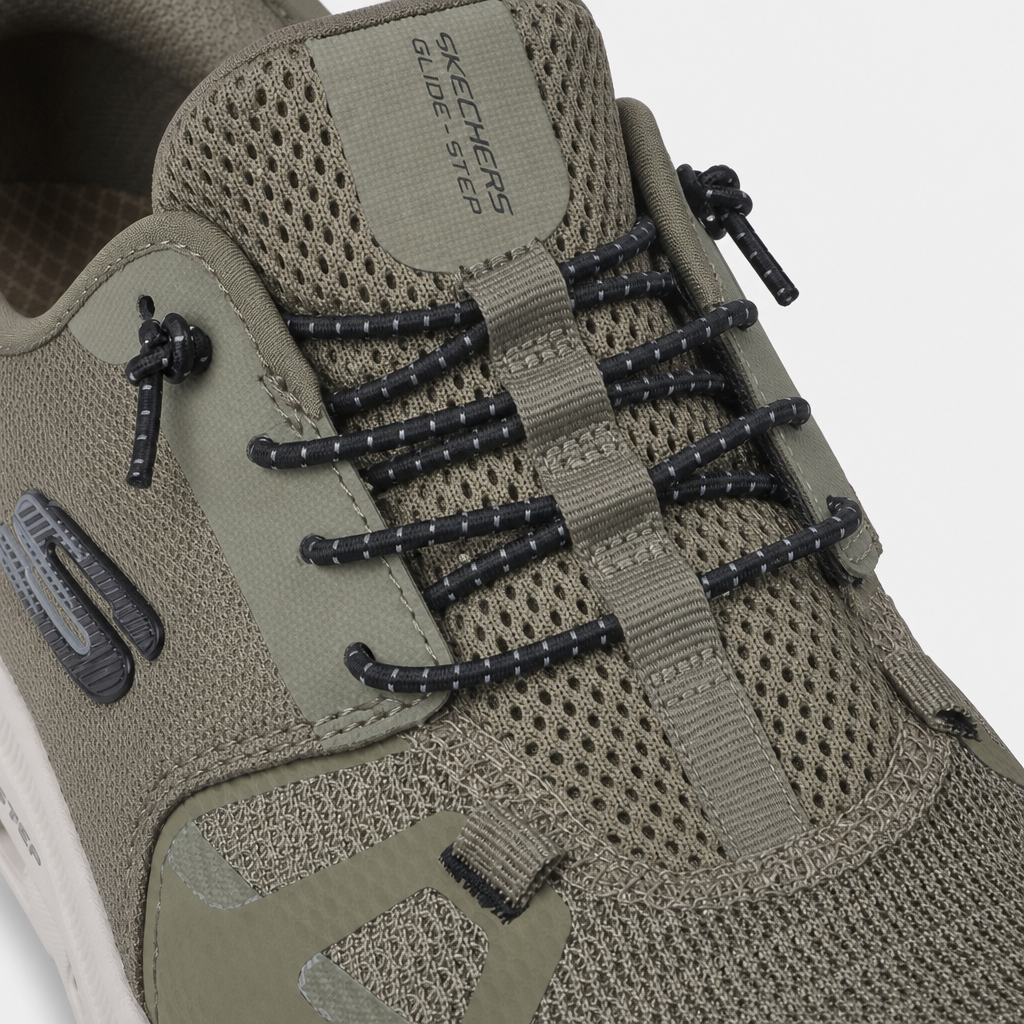 Skechers GLIDE-STEP PRO Mens Casual Trainers Olive/Black/Dark Natural