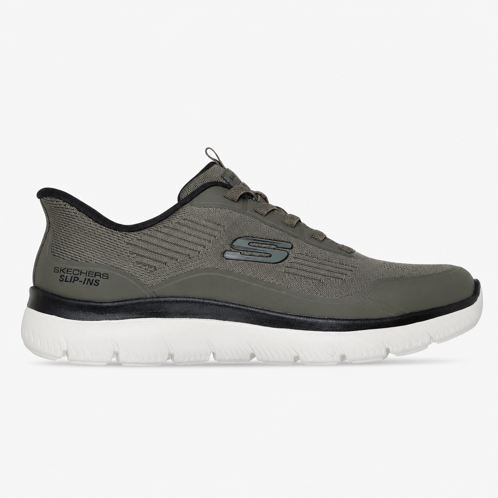Skechers SUMMITS - LEYTER Mens Casual Trainers Olive/Black/Dark Natural