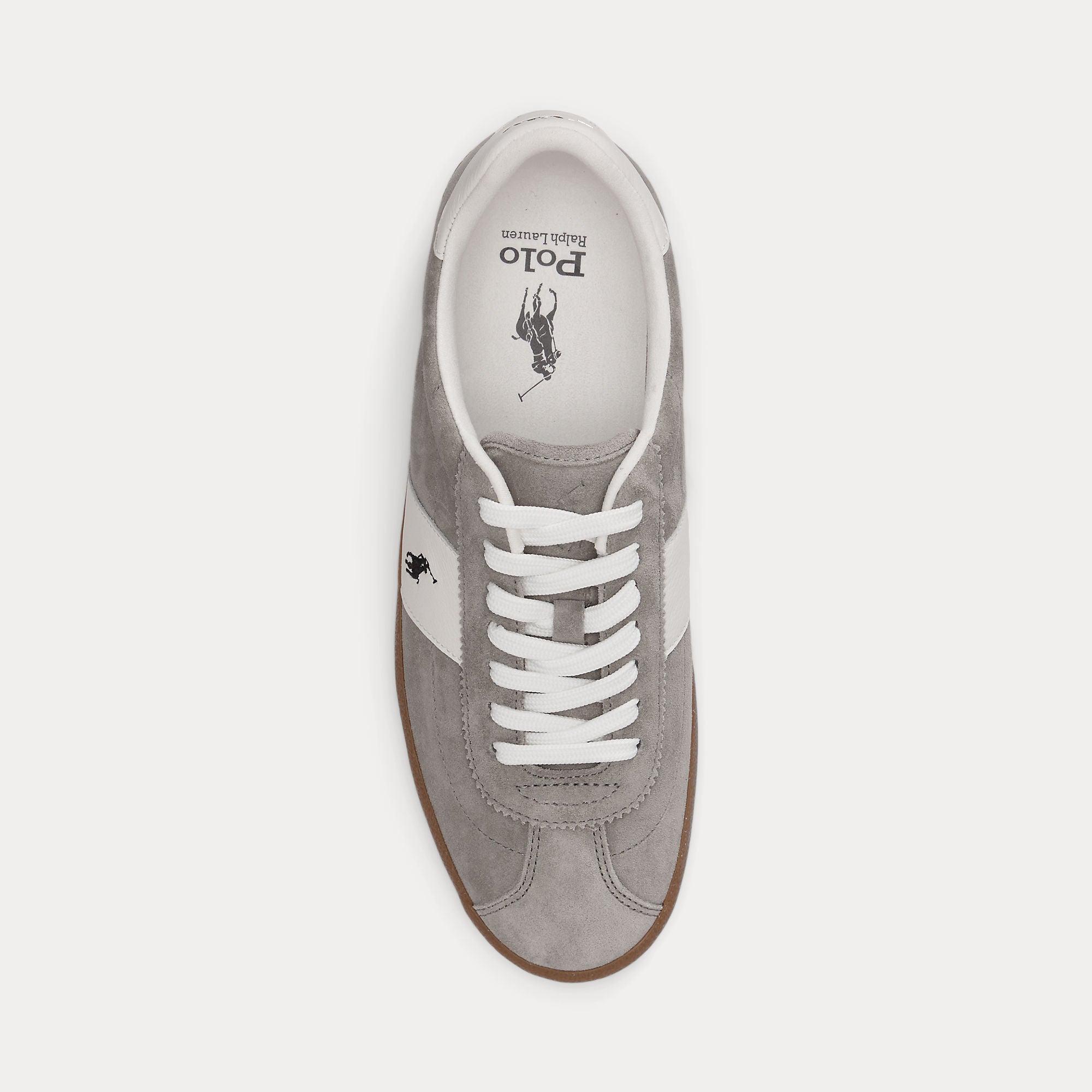 Polo Ralph Lauren COURT VLC PP Mens Court Trainers Earth Grey/Deckwash White