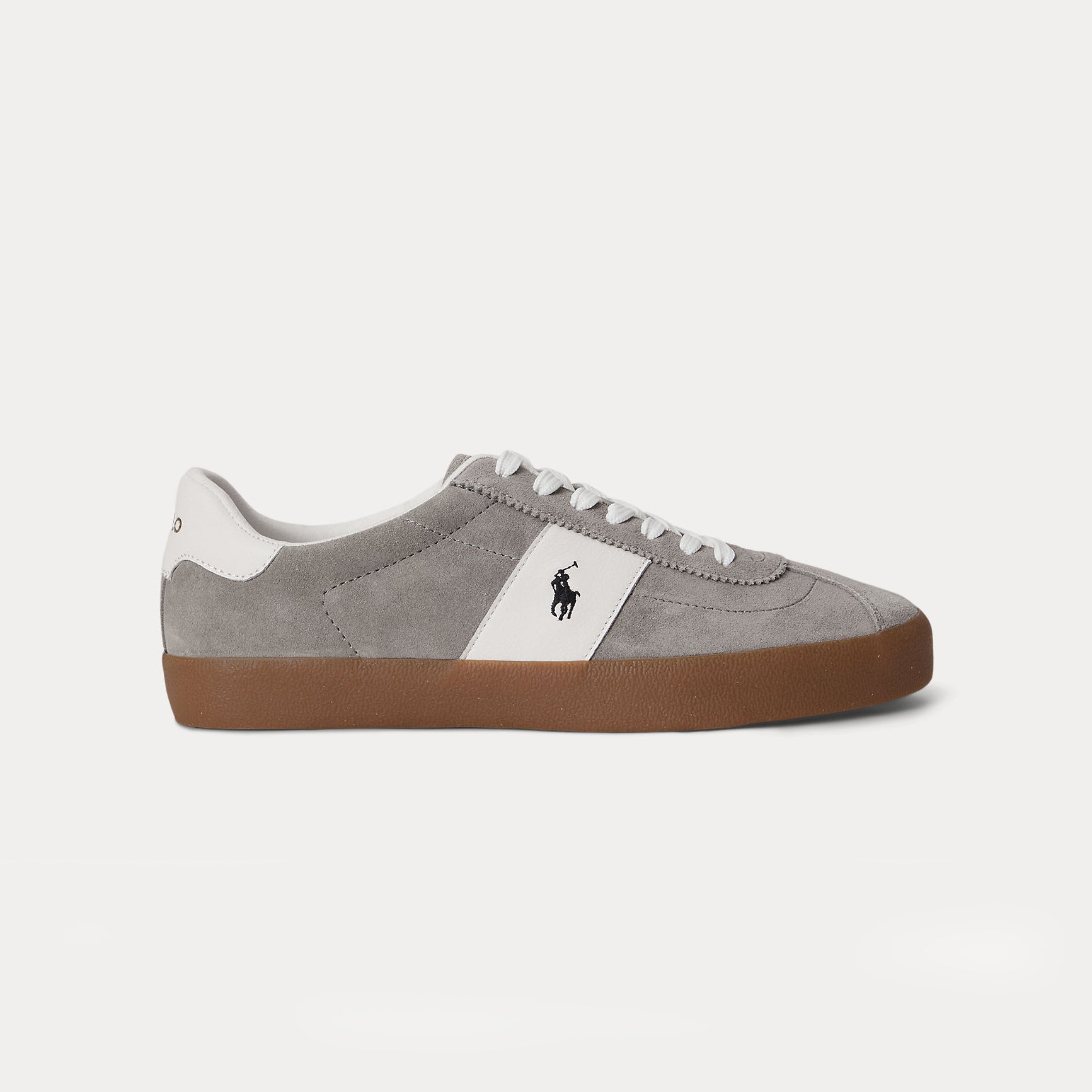 Polo Ralph Lauren COURT VLC PP Mens Court Trainers Earth Grey/Deckwash White