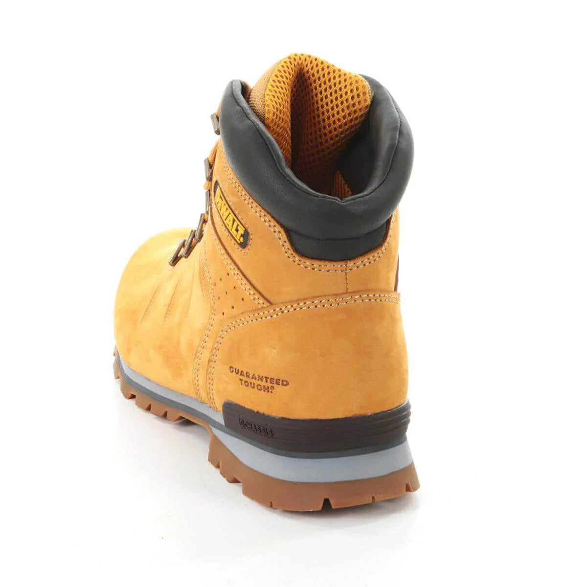 Dewalt CARLISLE Mens Boots Honey side view showing nubuck upper, lace-up closure, and slip-resistant sole.