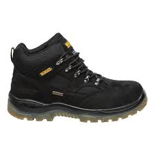 Dewalt CHALLENGER Unisex Boots Black side view showing lace-up design and rubber sole.