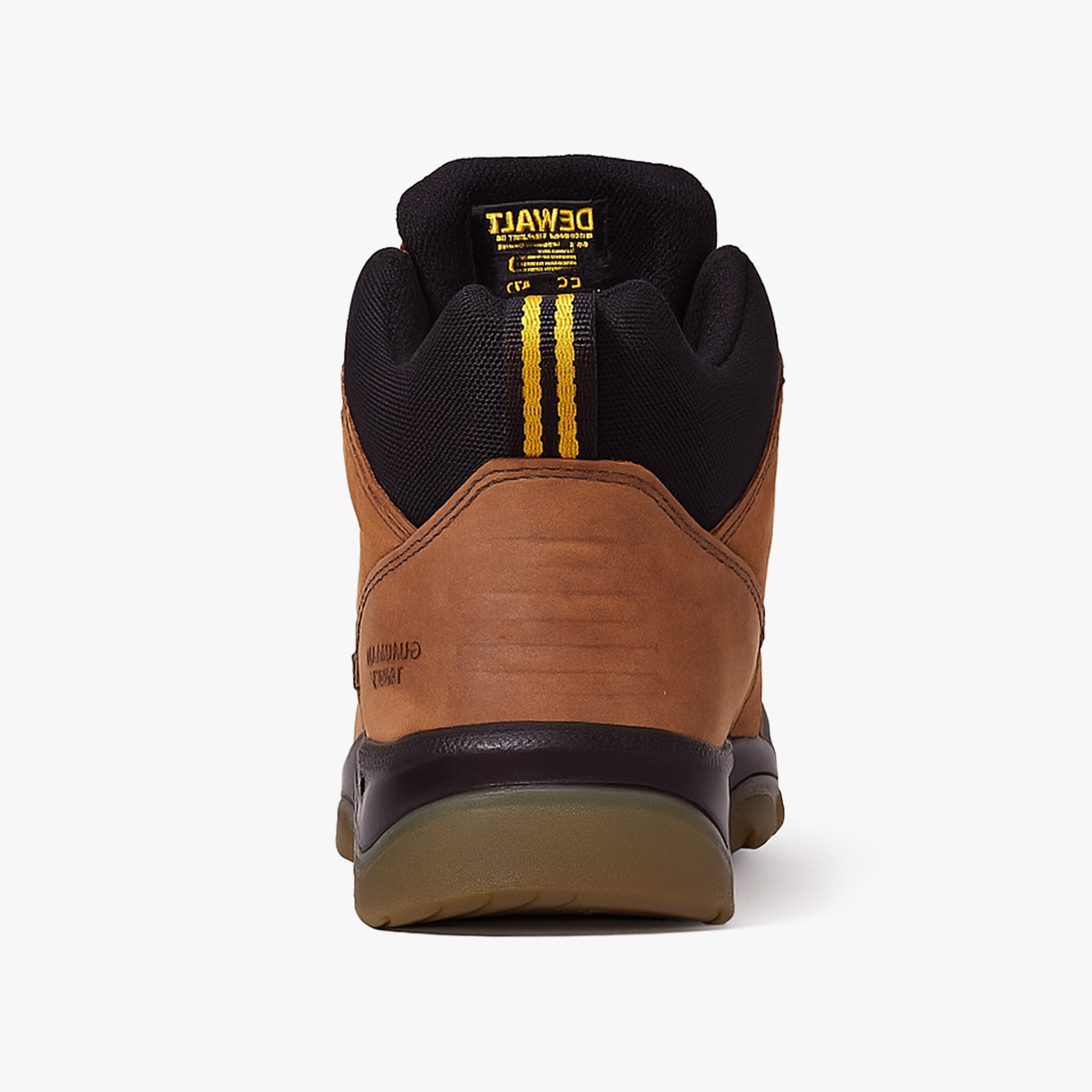 Dewalt CHALLENGER Mens Boots Brown rear view showcasing nubuck upper and lace-up closing.