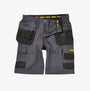Dewalt CHEVERLEY Mens Shorts Grey front view showcasing reinforced pockets and lightweight design.