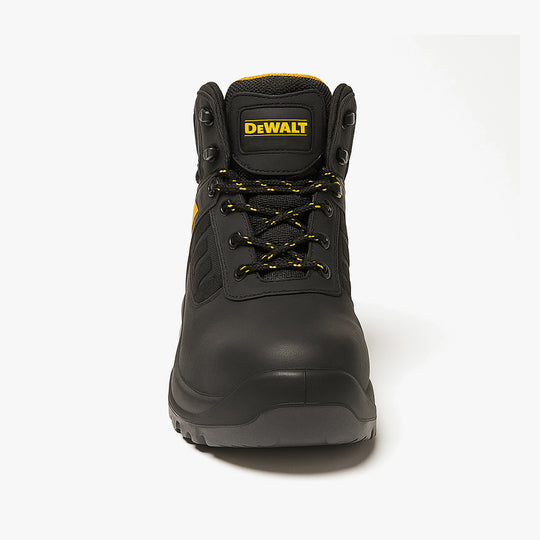 Dewalt DOUGLAS Mens Boots Black front view showcasing lace-up design and safety features.