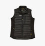 Dewalt FORCE Mens Gilet Black front view, lightweight nylon rip-stop fabric, zip fastening, reflective branding, slim fit.