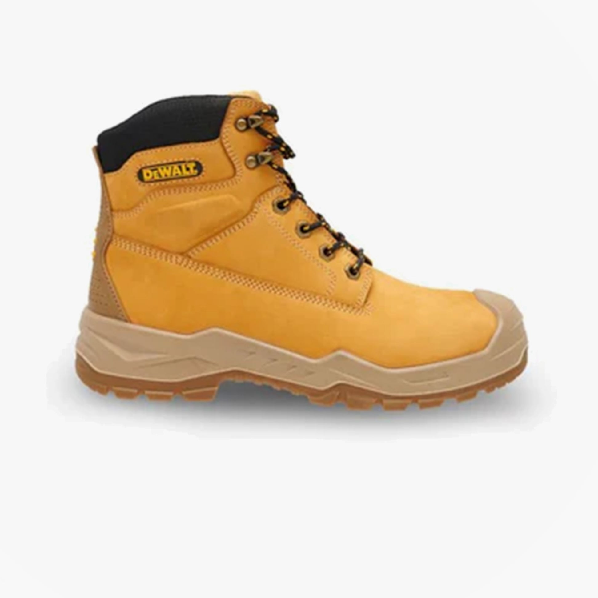 Dewalt JAMESTOWN Mens Boots Wheat side view showing leather upper and rubber sole.