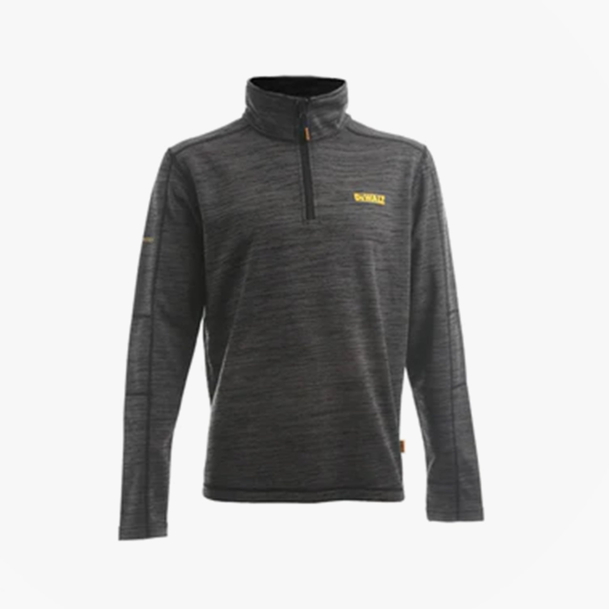 Dewalt JONESBOROUGH Mens Sweatshirt Grey front view showing 1/4 zip fleece and funnel neck collar.