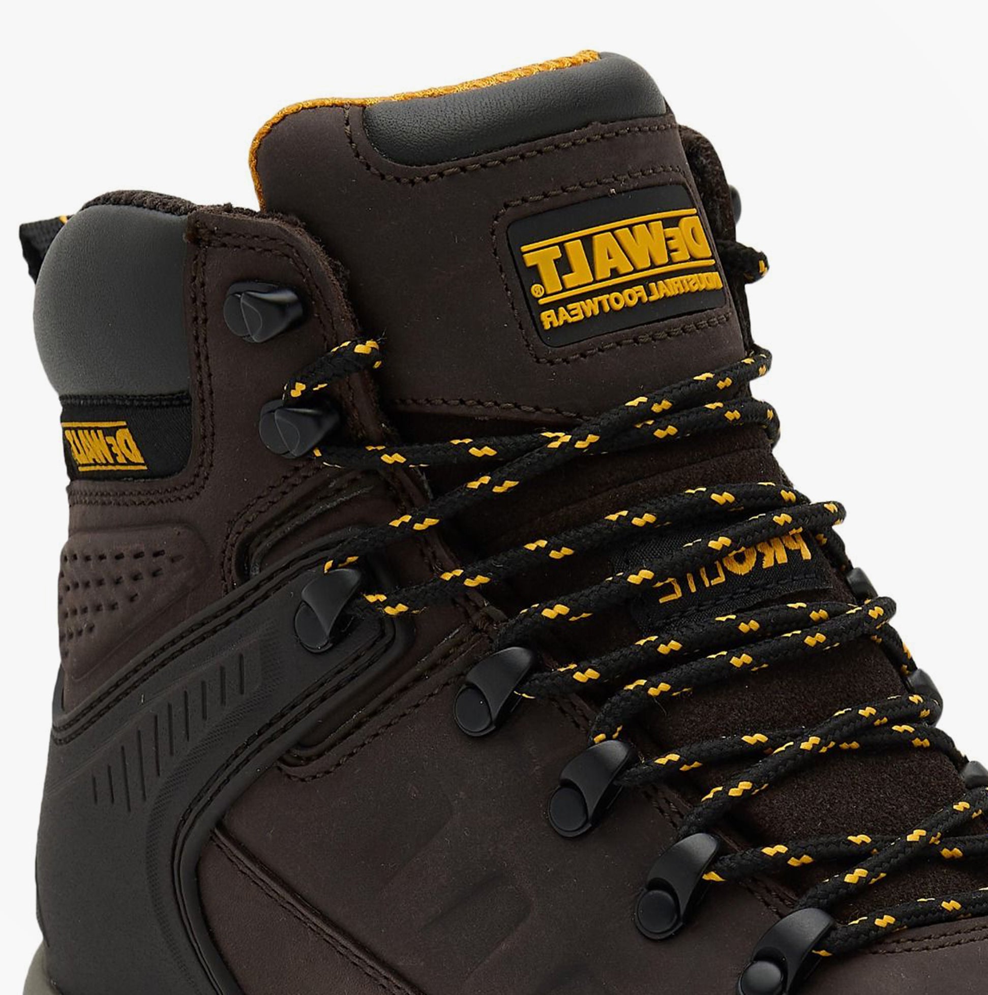 Dewalt KIRKSVILLE Mens Boots Brown detail view featuring lace-up design and rubber sole.