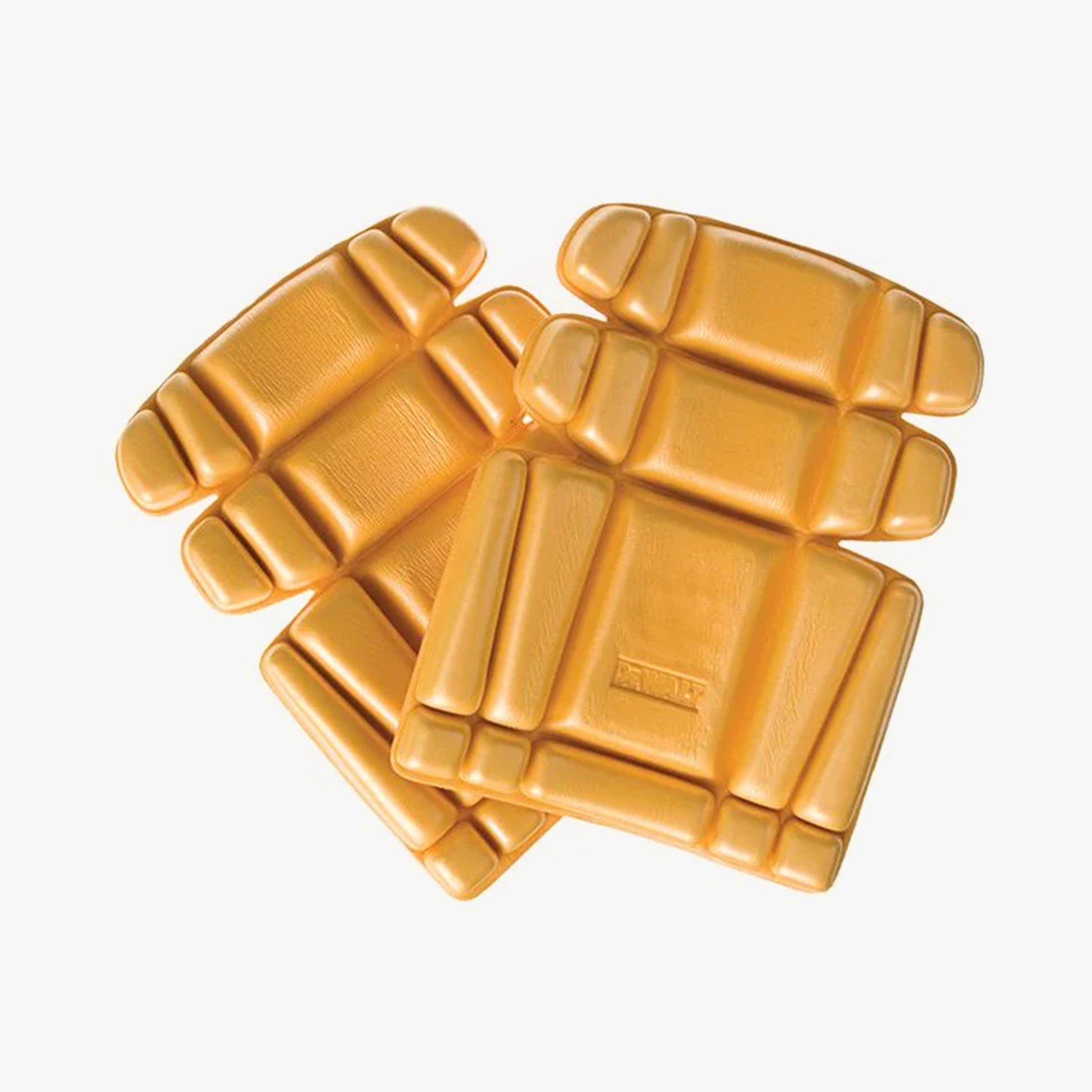 Dewalt Unisex Knee Pads Yellow front view showing multiple pads, made of 100% polyethylene, lightweight at 0.12 KG.