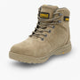 Dewalt LIMA Mens Boots Stone side view showing safety features and lace-up design, made from nubuck with rubber sole.