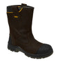 Dewalt MILLINGTON Unisex Boots Brown side view showing safety features and pull-on style