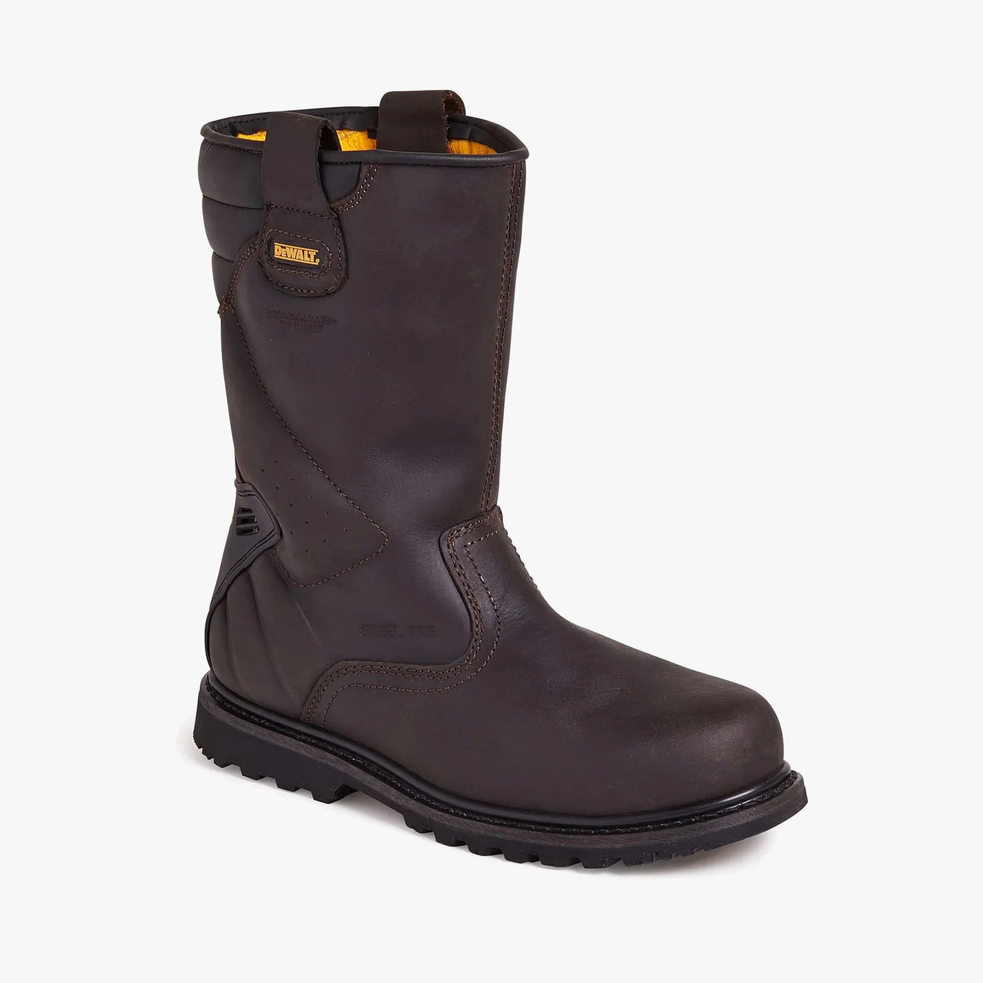 Dewalt RIGGER Unisex Boots Brown side view showing leather upper and rubber sole details.