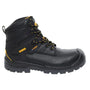Dewalt SPRINGFIELD Mens Boots Black side view showing lace-up closure and rubber sole.