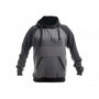 Dewalt STRATFORD Mens Workwear Hoody Grey Black front view showcasing self-fabric side panels with eyelet holes.