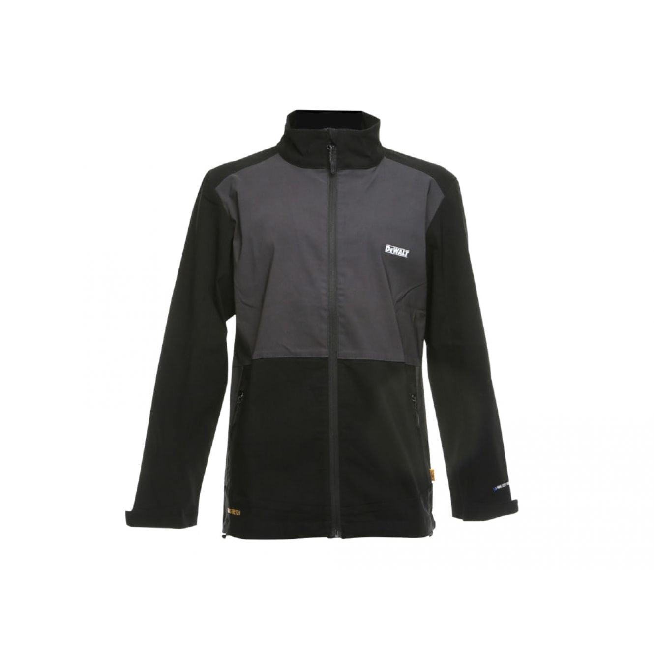 Dewalt SYDNEY Mens Jacket Grey Black front view showcasing the zip fastening and pocket details.