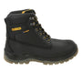 Dewalt TITANIUM Unisex Boots Black side view showcasing leather upper, lace-up closure, and robust rubber sole.